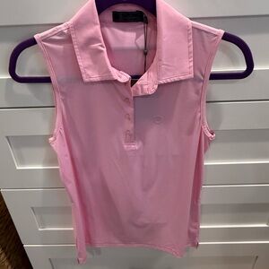 G/Fore Women's Pink Sleeveless Polo Top